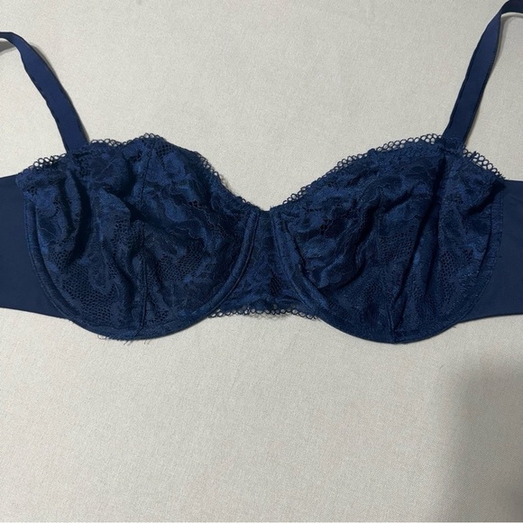 Soma Embraceable Lace Balconette Bra Navy Blue 38DD - Picture 7 of 9